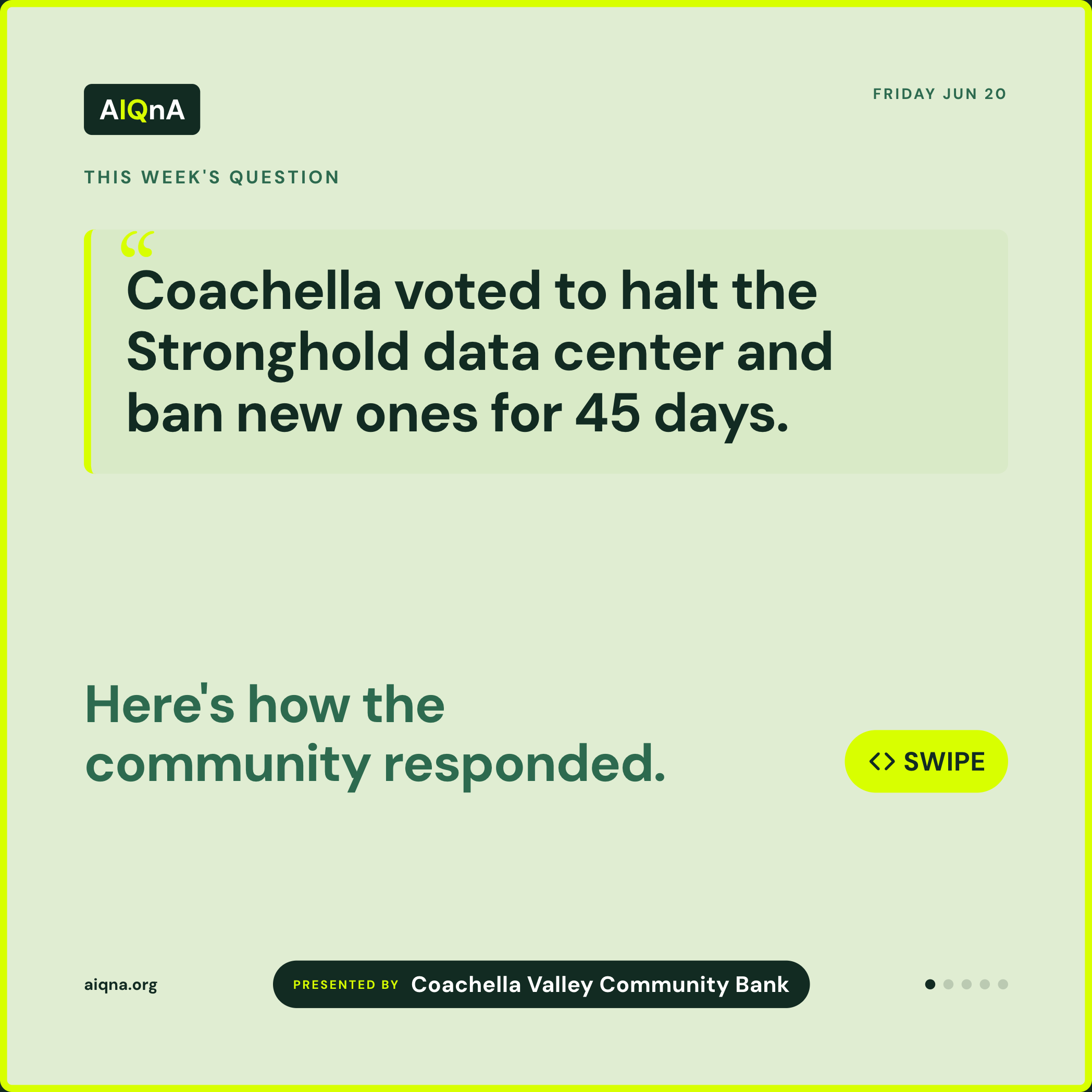 AIQnA Friday snapshot — 20 de junio de 2026